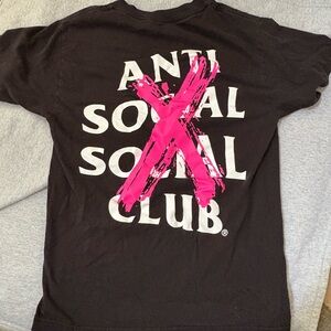 Anti Social Social Club Black Tee with White Text